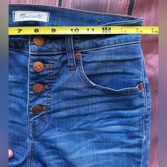 Madewell Cali-Demi Boot Jeans 26 High Rise Distressed 
 Raw Hems Button fly - Picture 4 of 11